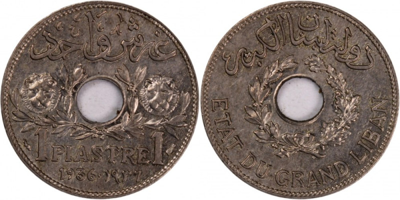 Lebanon 1 Piastre 1936 Lebanon 1 Piastre/1 Ghirsh 1936 Paris Mint Republic Coppe...