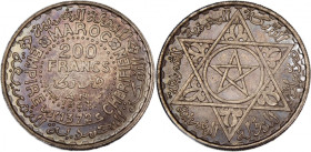Morocco 200 Francs 1953 (AH1372) Silver