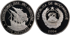 Mozambique 1000 Meticais 2004 Silver