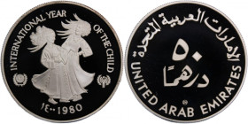 United Arab Emirates 50 Dirhams 1980 Silver