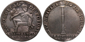 Bolivia Proclamation Medal 1 Sol-Sized 1841 Silver