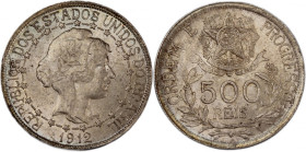 Brazil 500 Reis 1912 Silver