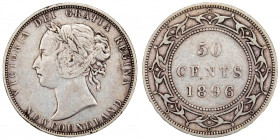 Canada Newfoundland 50 Cents 1896 Silver