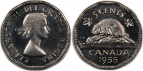 Canada 5 Cents 1955 Prooflike