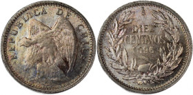 Chile 10 Centavos 1896 Silver