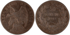 Chile 50 Centavos 1902 So Silver