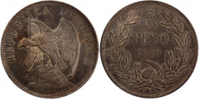Chile 1 Peso 1910 So Silver