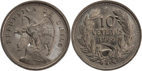 Chile 10 Centavos 1938 So