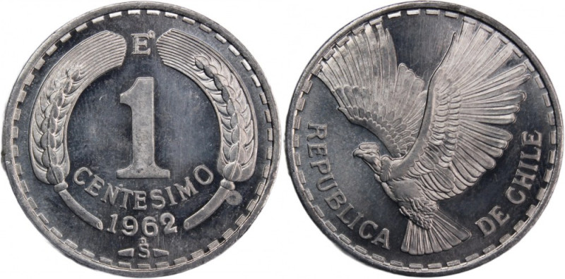 Chile 1 Centesimo 1962 Aluminium KM#189 Struck in Proof

Grade: PROOF