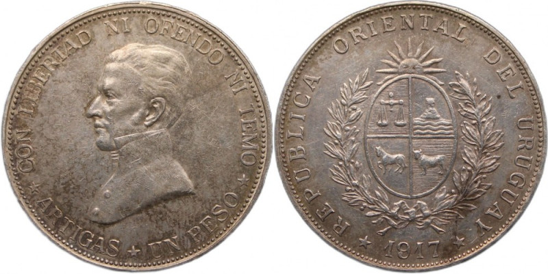Uruguay 1 Peso 1917 Silver Silver KM#23

Grade: XF+