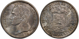 Venezuela 1 Bolivar 1935 Silver Mint Error