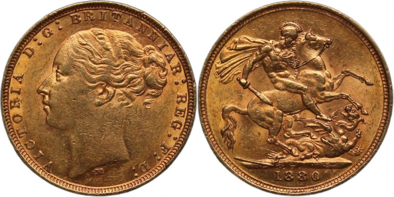 Australia 1 Sovereign 1889 M Overdate Gold KM#7&nbsp; Victoria Interesting Mint ...