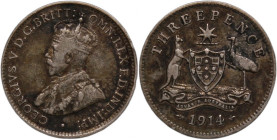 Australia 3 Pence 1914 Silver