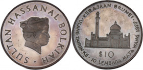 Brunei 10 Dollars 1977 Silver