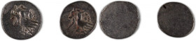 Cambodia 2 Pe 1847-1860 Lot of 2 Coins Silver
