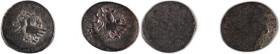 Cambodia 2 Pe 1847-1860 Lot of 2 Coins Silver