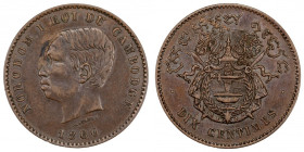 Cambodia 10 Centimes 1860