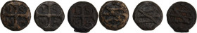 India Tin Dinheiro 1521-1557 (Lot of 3 Coins)