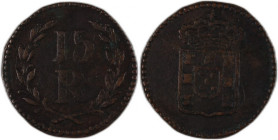 India Portuguese Goa 15 Reis 1834-1853