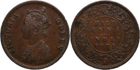 India British 1/2 Anna 1875 C RARE