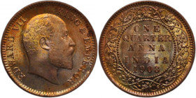 India British 1/4 Anna 1908 Rare