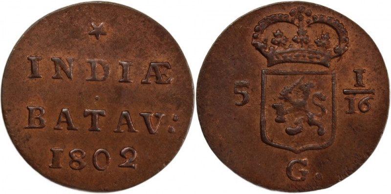 Netherlands East Indies 'Batavian Republic' Duit 1802 G Copper KM#76

Grade: U...