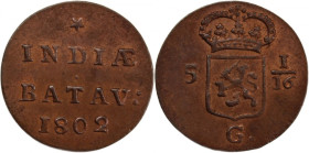 Netherlands East Indies 'Batavian Republic' Duit 1802 G