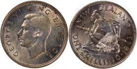 New Zealand 1 Shilling 1943 Silver