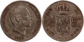 Philippines 10 Centimos 1883 Silver