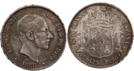 Philippines 50 Centimos 1885 Silver