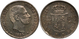 Philippines 10 Centimos 1885 Silver