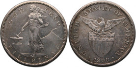 Philippines 1 Peso 1908 S Silver