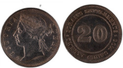 Straits Settlements 20 Cents 1896 Silver