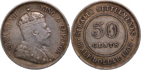 Straits Settlements 50 Cents 1907