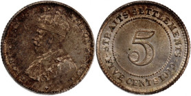Straits Settlements 5 Cents 1919 Silver
