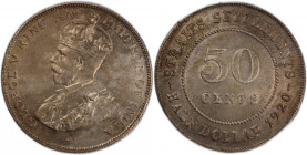 Straits Settlements 50 Cents 1920 Silver