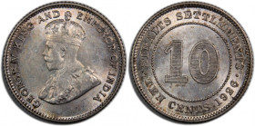 Straits Settlements 10 Cents 1926 Silver