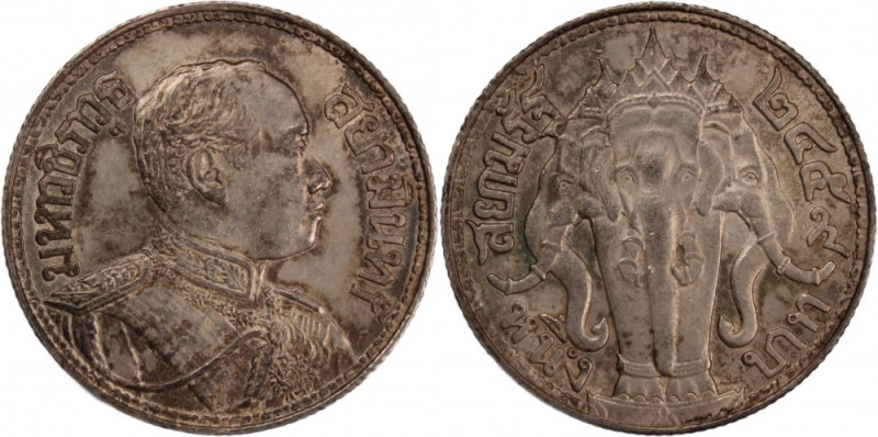 Thailand 1 Baht 1914-18 (BE2457-61) Silver Silver KM#45 Rama VI

Grade: AU