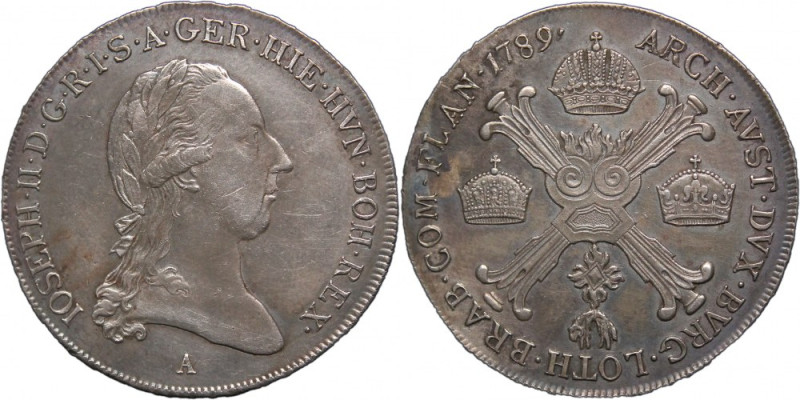 Austrian Netherlands 1/2 Kronenthaler 1789 A Silver Silver KM#34 Joseph II 14.7 ...
