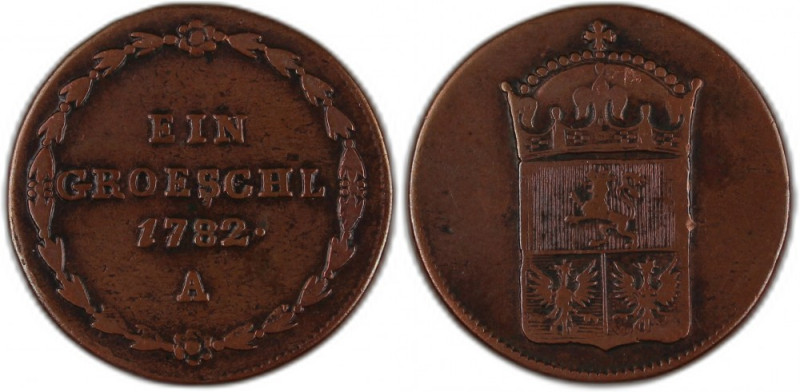 Austria Bohemia 1 Groschl 1782 A Copper KM#818&nbsp; Joseph II 
Grade: VF +