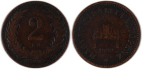 Austria (Hungary) 2 Filler 1892 KB Key Date