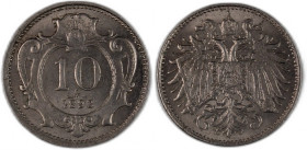 Austria 10 Heller 1893