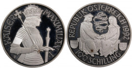 Austria 100 Schillings 1992 Silver