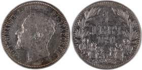 Bulgaria 1 Lev 1891 KB Silver