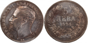 Bulgaria 5 Leva 1894 Silver