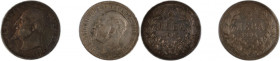 Bulgaria Lot of 2 Coins 2 Leva 1894 and 1913 Silver