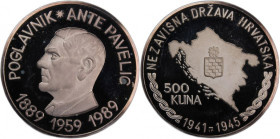 Croatia 500 Kuna 1989 RARE Silver
