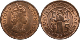 Cyprus 5 Mils 1956