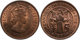 Cyprus 5 Mils 1956