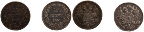 Finland 25 Pennia 1891/1901 Silver